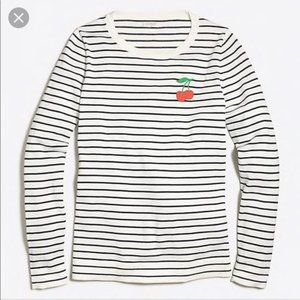 J. Crew Striped Knit Cherry Sweater